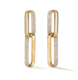 HEARTS ON FIRE 18KY INSIDE/OUT DIAMOND LINK EARRINGS SMALL