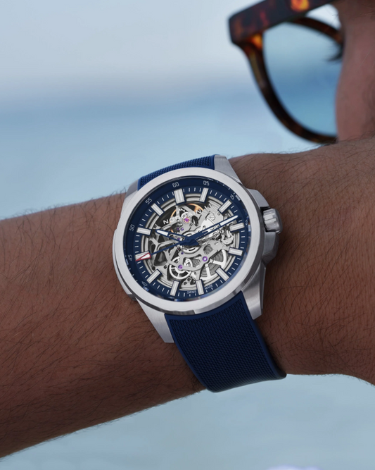 42MM SS INDEPENDENCE BLUE SKELETON