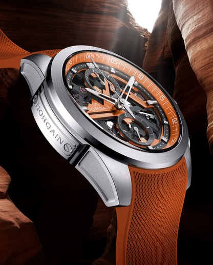 42MM SS INDEPENDENCE SKELETON CHRONO ORANGE