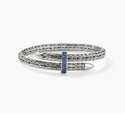 Spear Flex Cuff, Sterling Silver, Gemstones, 5.5MM