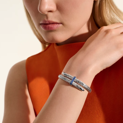 Spear Flex Cuff, Sterling Silver, Gemstones, 5.5MM