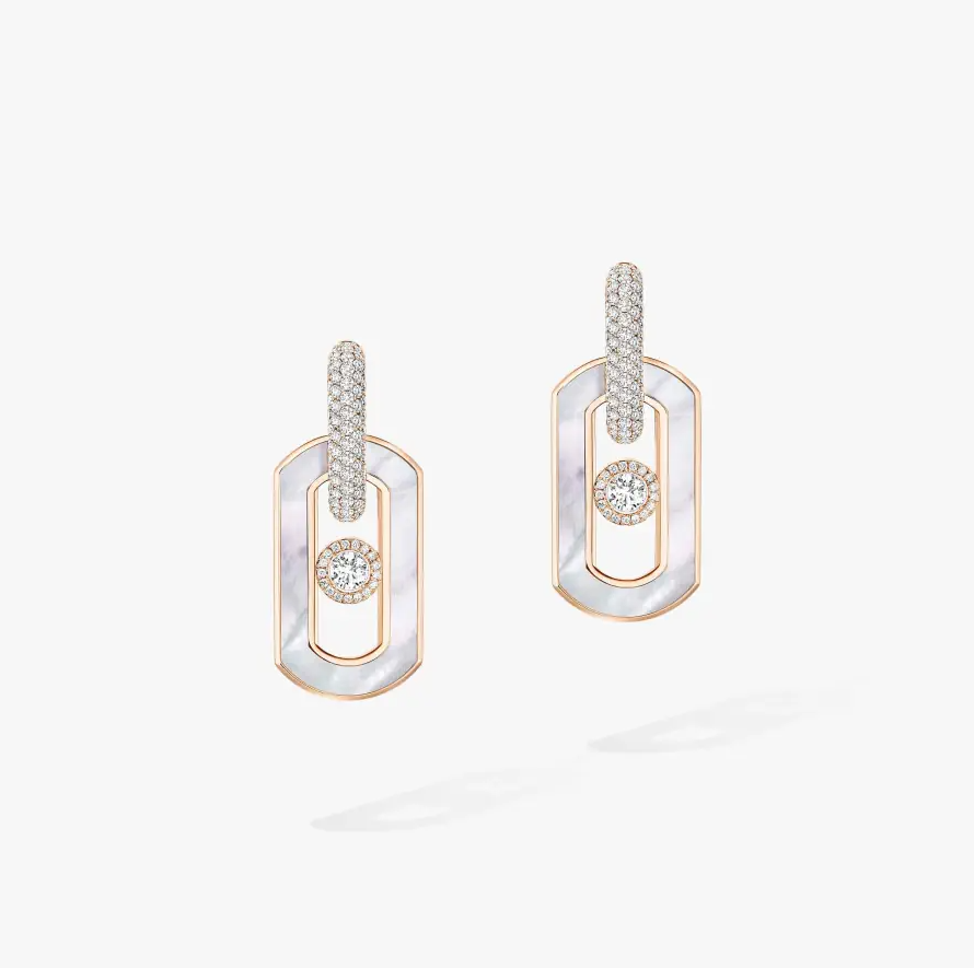 MESSIKA 18KP SO MOVE WHITE MOTHER OF PEAL DROP EARRINGS