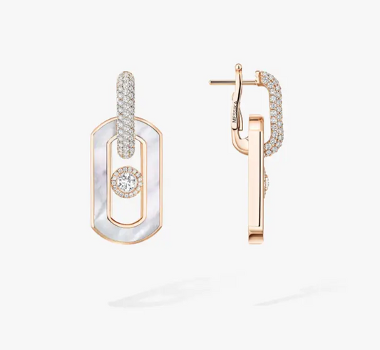 MESSIKA 18KP SO MOVE WHITE MOTHER OF PEAL DROP EARRINGS