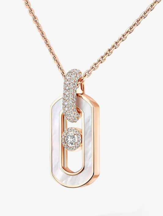 MESSIKA 18KP SO MOVE WHITE MOTHER OF PEARL NECKLACE