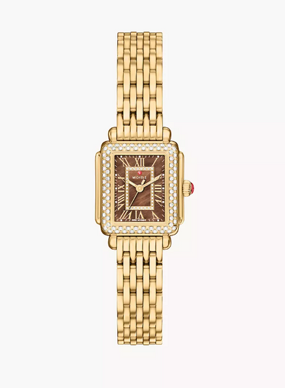 18K GOLD-PLATED DECO MADISON MINI DIAMOND WATCH
