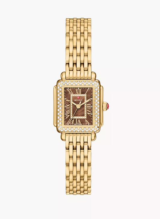 18K GOLD-PLATED DECO MADISON MINI DIAMOND WATCH