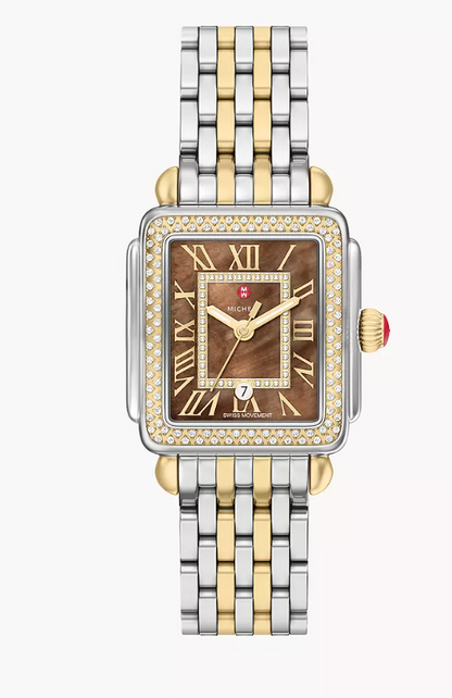 31MM SS/18K GOLD-PLATED DECO MADISON MID DIAMOND WATCH