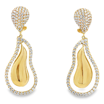 18KY DIAMOND TEARDROP EARRINGS