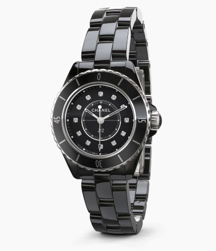 CHANEL J12 28MM BLACK CERAMIC WATCH