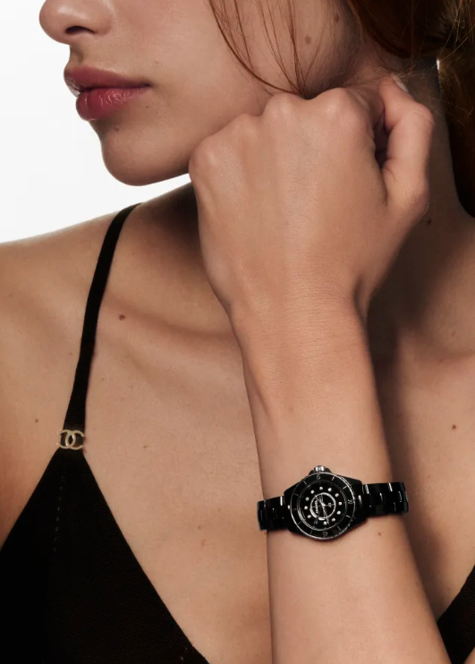 CHANEL J12 28MM BLACK CERAMIC WATCH