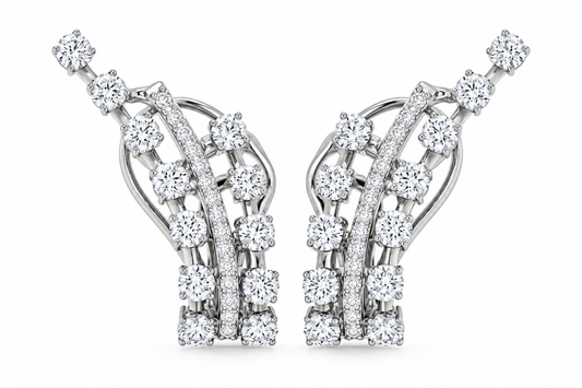 18KW DIAMOND CLIMBER EARRINGS