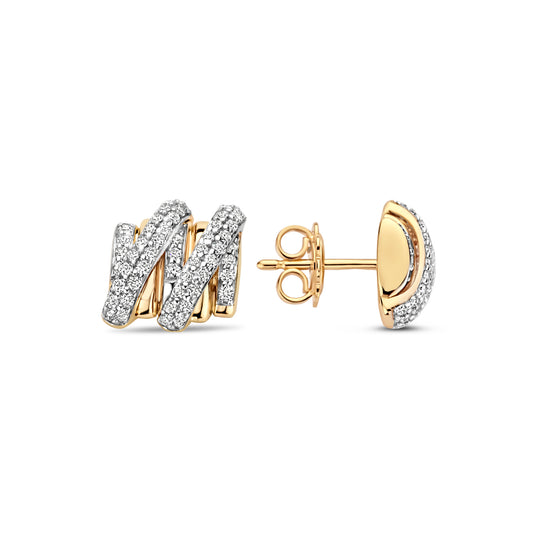 TIRISI 18KY DIAMOND FASHION EARRINGS