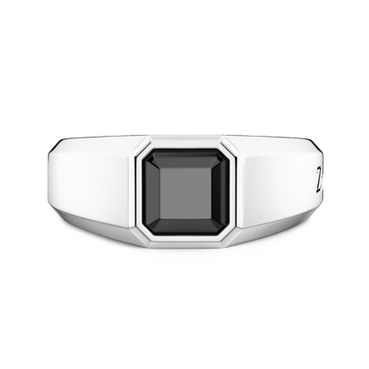 ZANCAN 18KW BLACK DIAMOND MENS RING