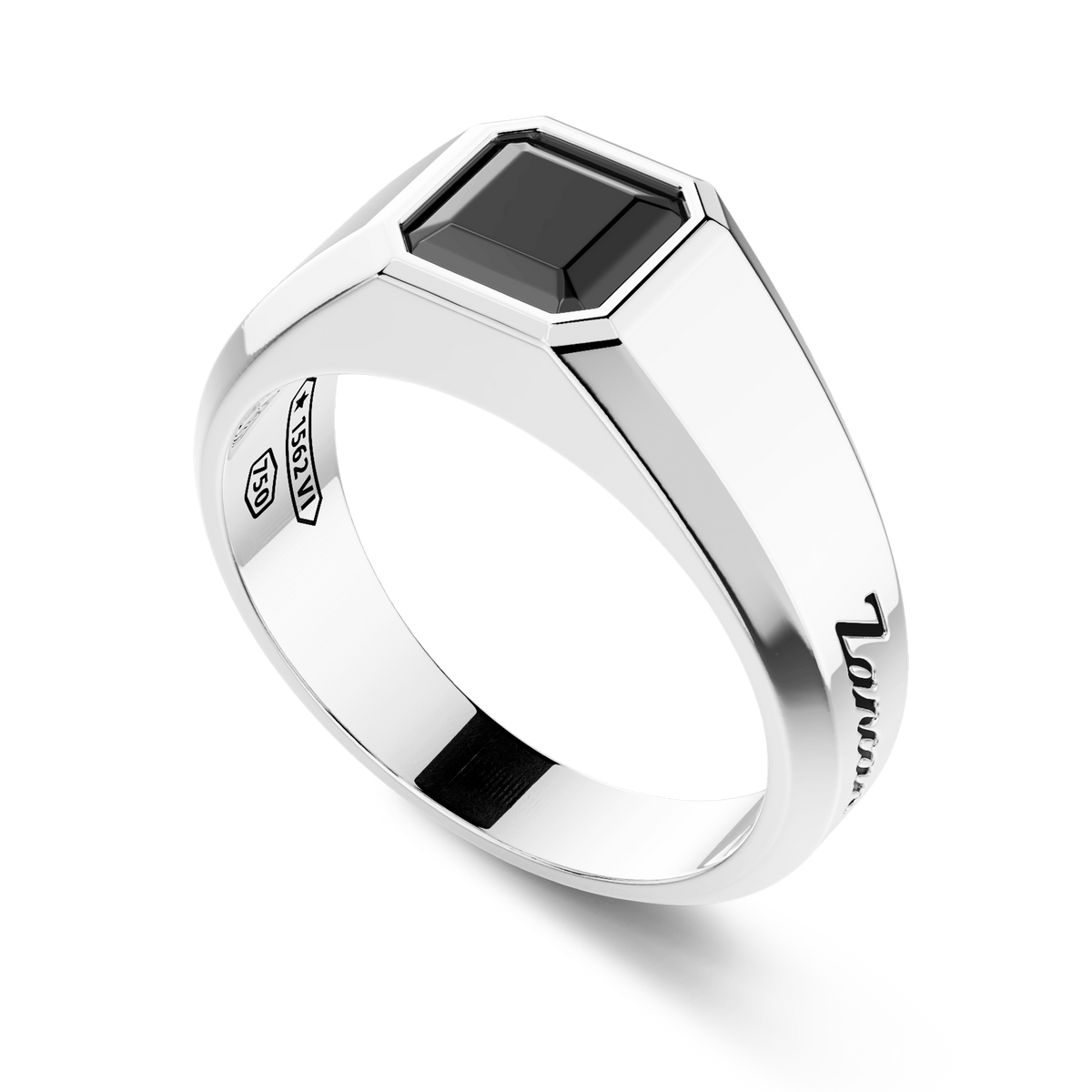 ZANCAN 18KW BLACK DIAMOND MENS RING