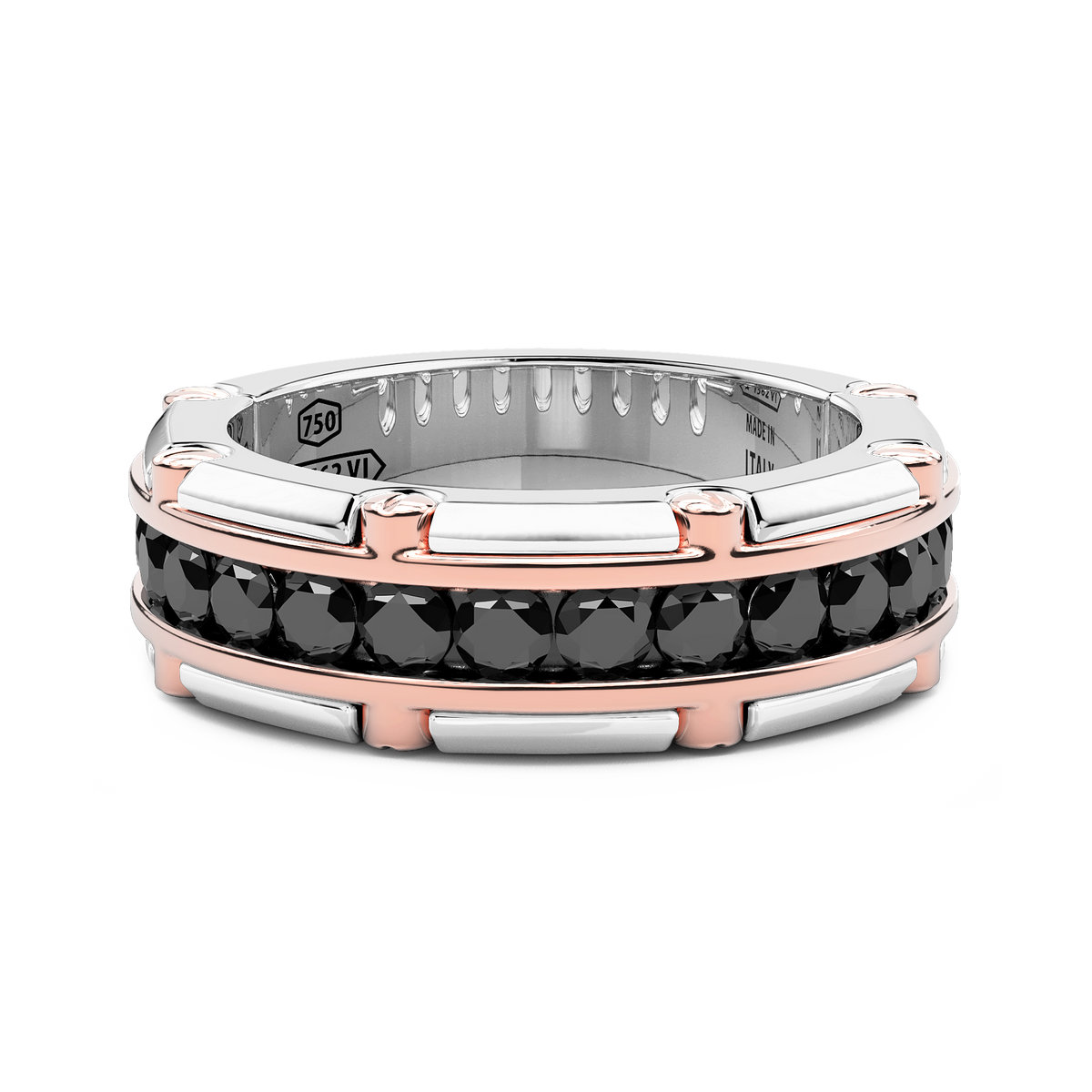 18KWR MENS BLACK DIAMOND RING