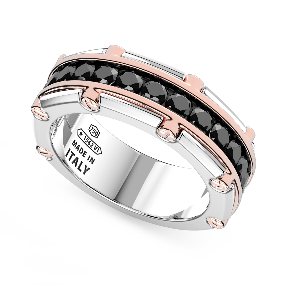 18KWR MENS BLACK DIAMOND RING