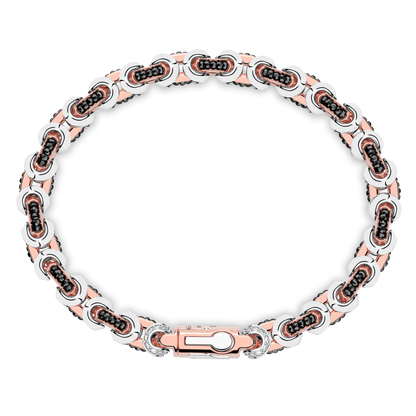 18KWR MENS WHITE & BLACK DIAMOND BRACELET