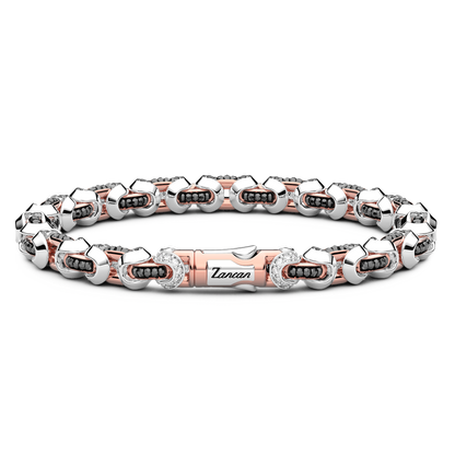18KWR MENS WHITE & BLACK DIAMOND BRACELET
