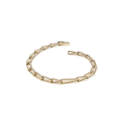 18KY INSIDE OUT DIAMOND LINK NECKLACE