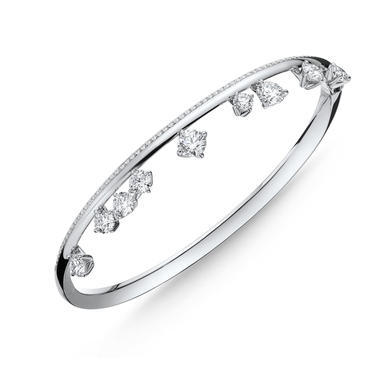 18KW BARRE FLOATING DIA PAVE BANGLE