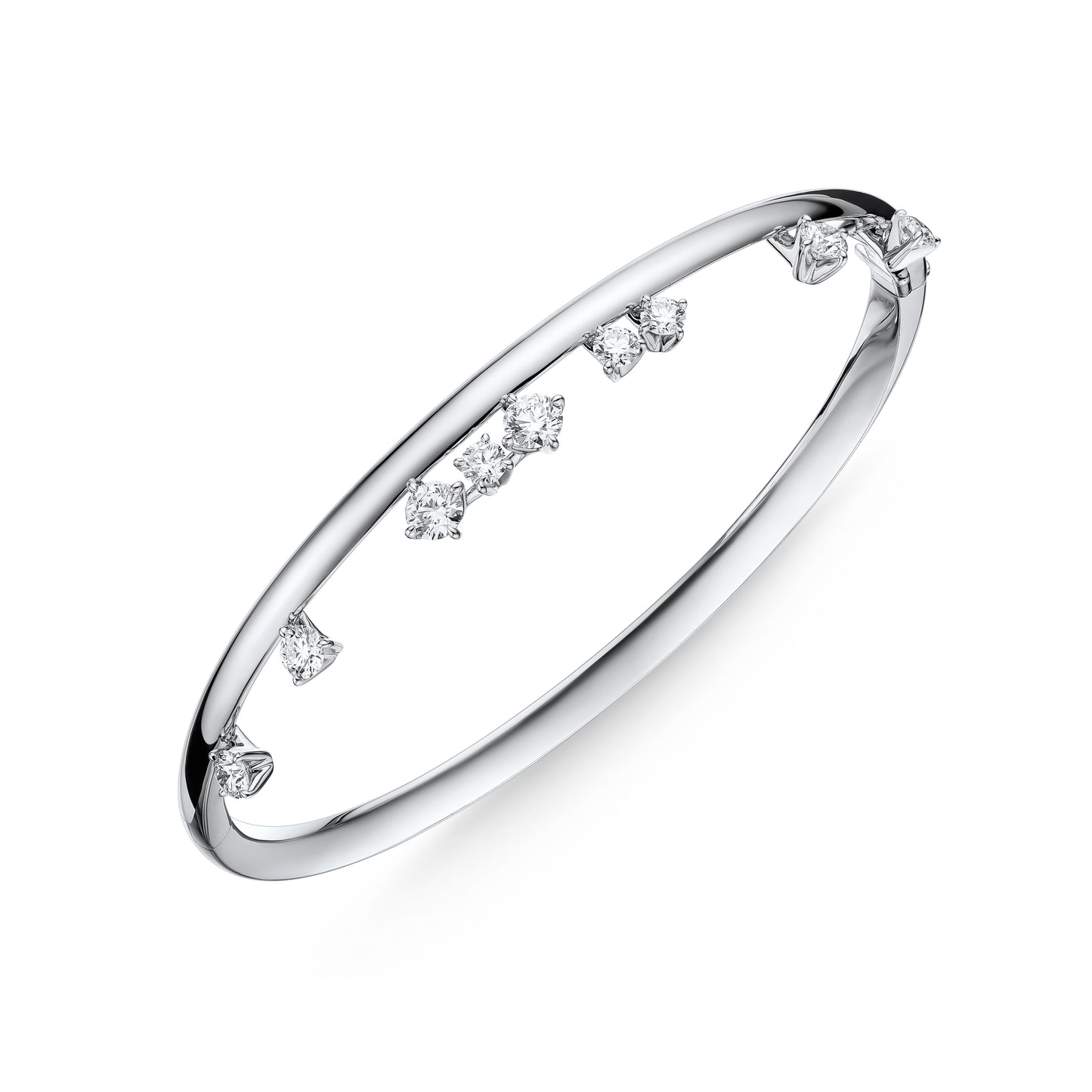 18KW BARRE FLOATING DIA BANGLE