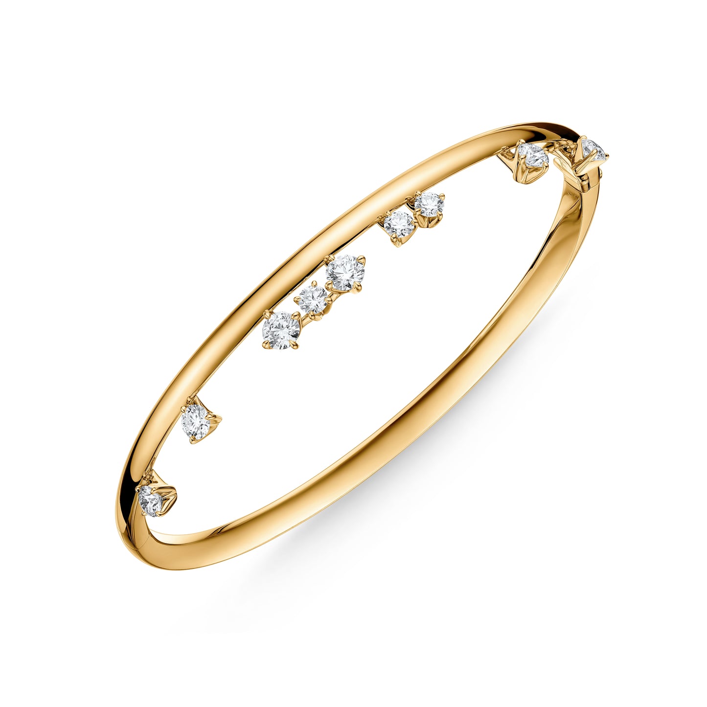 18KY BARRE FLOATING DIA BANGLE