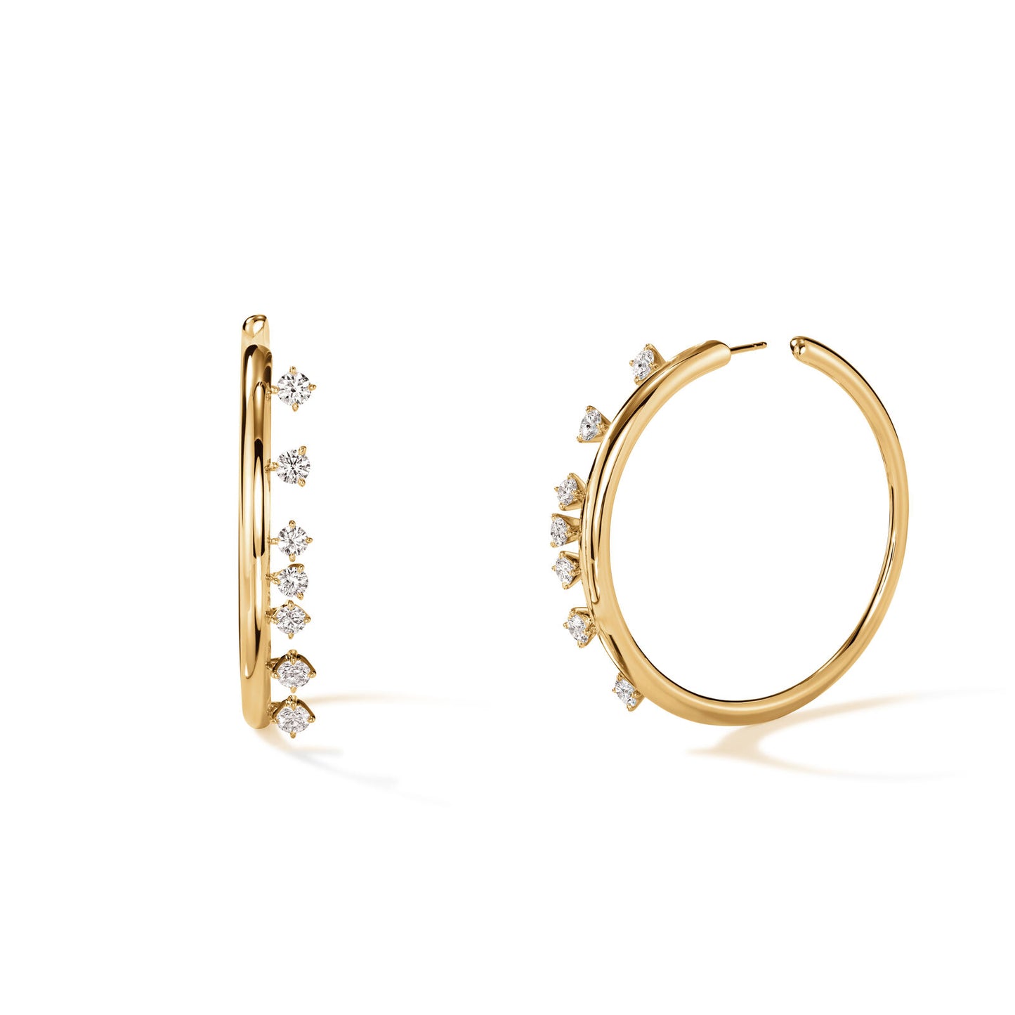 18KY BARRE FLOATING DIA MED HOOPS