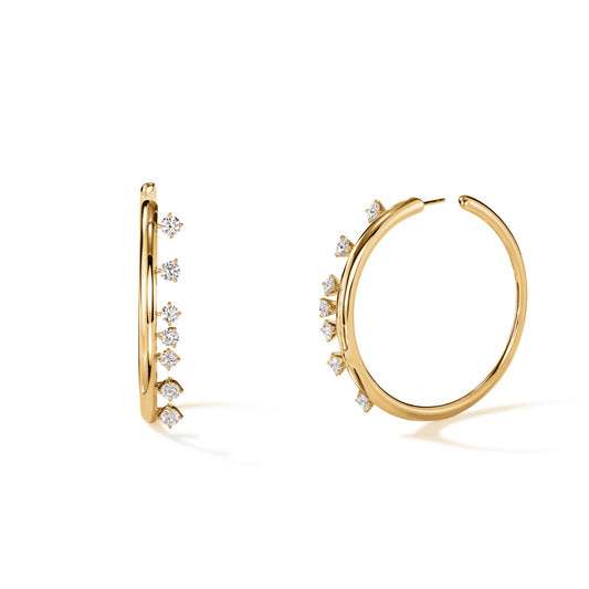 18KY BARRE FLOATING DIA MED HOOPS