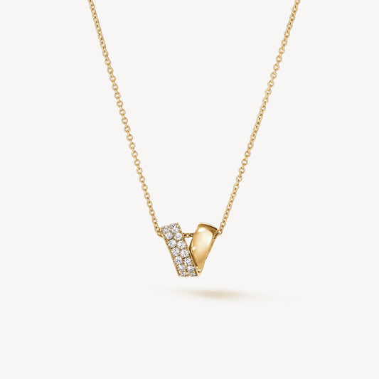 18KY INSIDE/OUT MULTI-WEAR RONDEL DIAMOND PENDANT NECKLACE