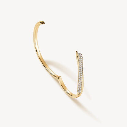 HEARTS ON FIRE 18KY INSIDE/OUT DIAMOND FLIP BANGLE