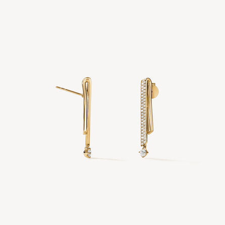18KY INSIDE/OUT DIAMOND STILETTO FLIP PETITE EARRINGS
