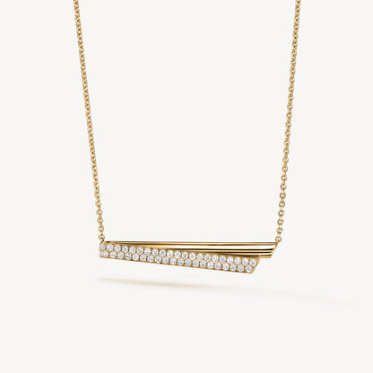 18KY INSIDE/OUT DIAMOND FLIP PENDANT NECKLACE