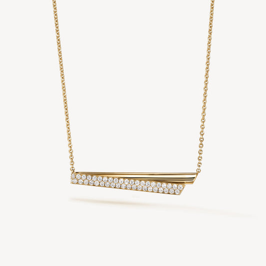 18KY INSIDE/OUT DIAMOND FLIP PENDANT NECKLACE