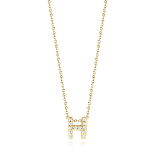 18KY TINY TREASURES DIAMOND LOVE LETTER NECKLACE