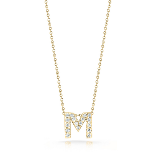 18KY DIAMOND LOVE LETTER M