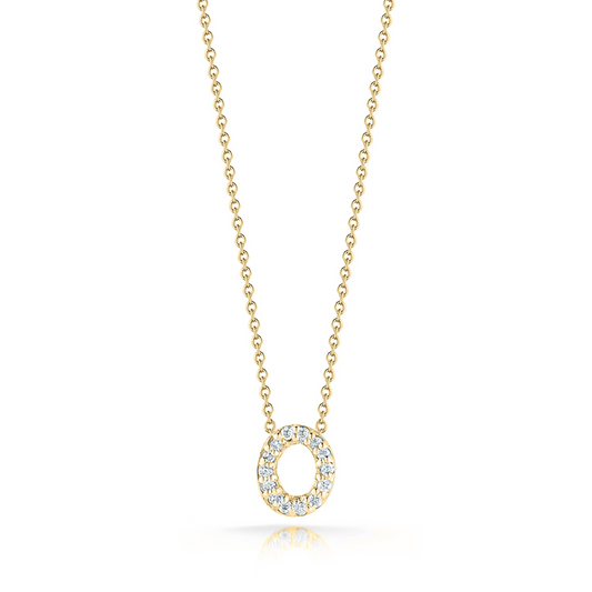 18KY TINY TREASURES DIAMOND LOVE LETTER NECKLACE