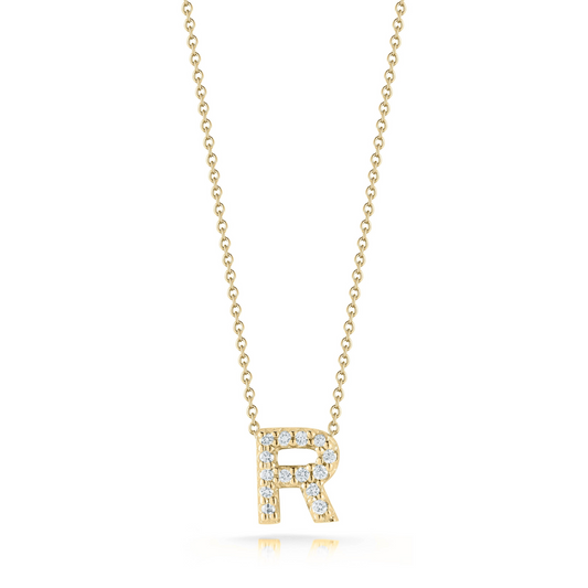 18KY TINY TREASURES DIAMOND LOVE LETTER NECKLACE