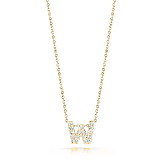 18KY TINY TREASURES DIAMOND LOVE LETTER NECKLACE