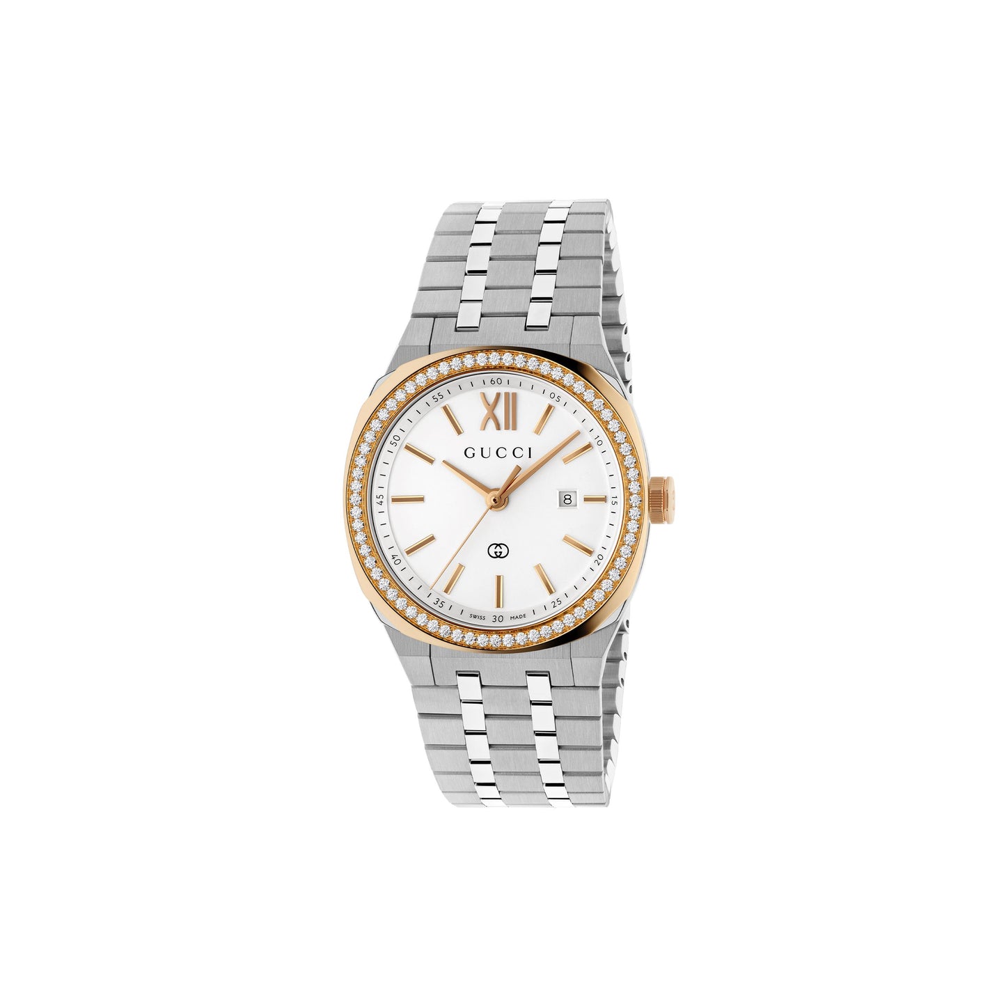 30MM SS/PINK GOLD-PLATED GUCCI 25H WATCH
