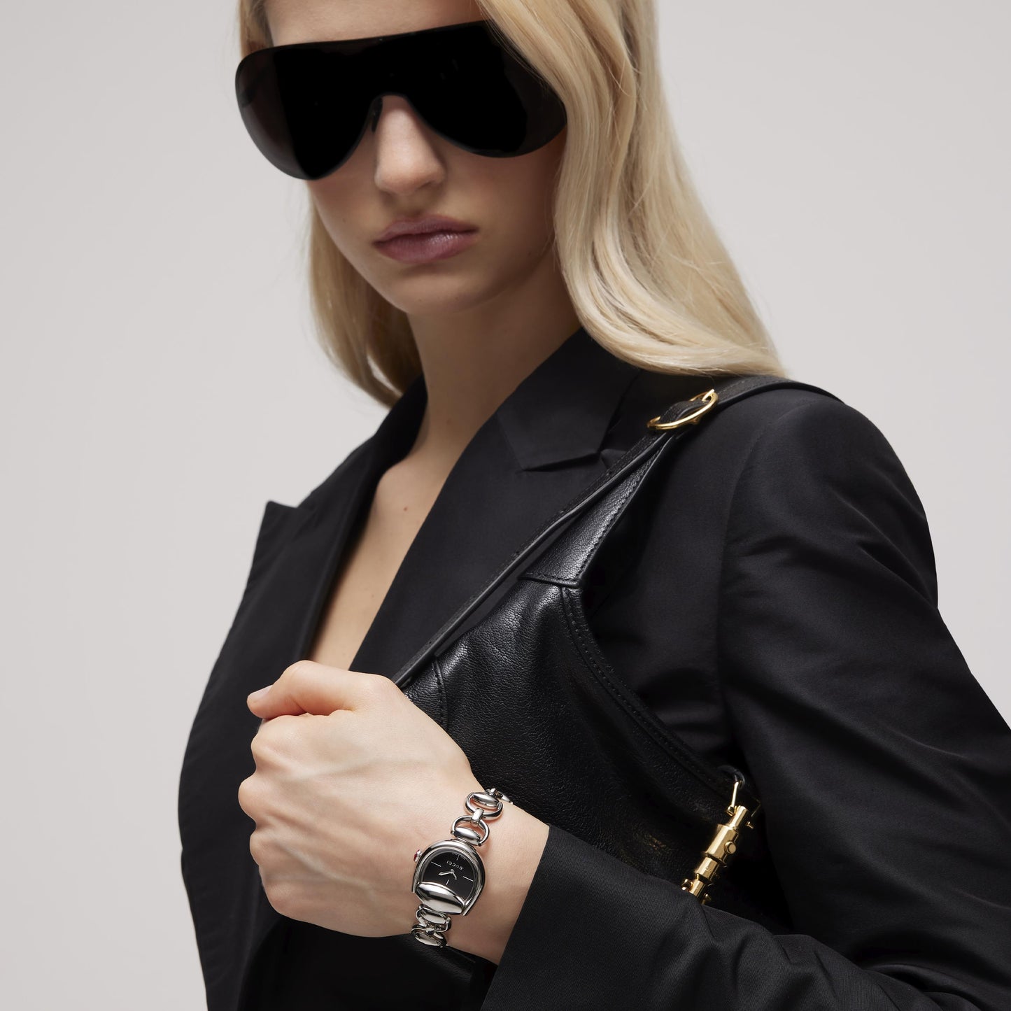 SS HORSEBIT BLACK DIAL WATCH