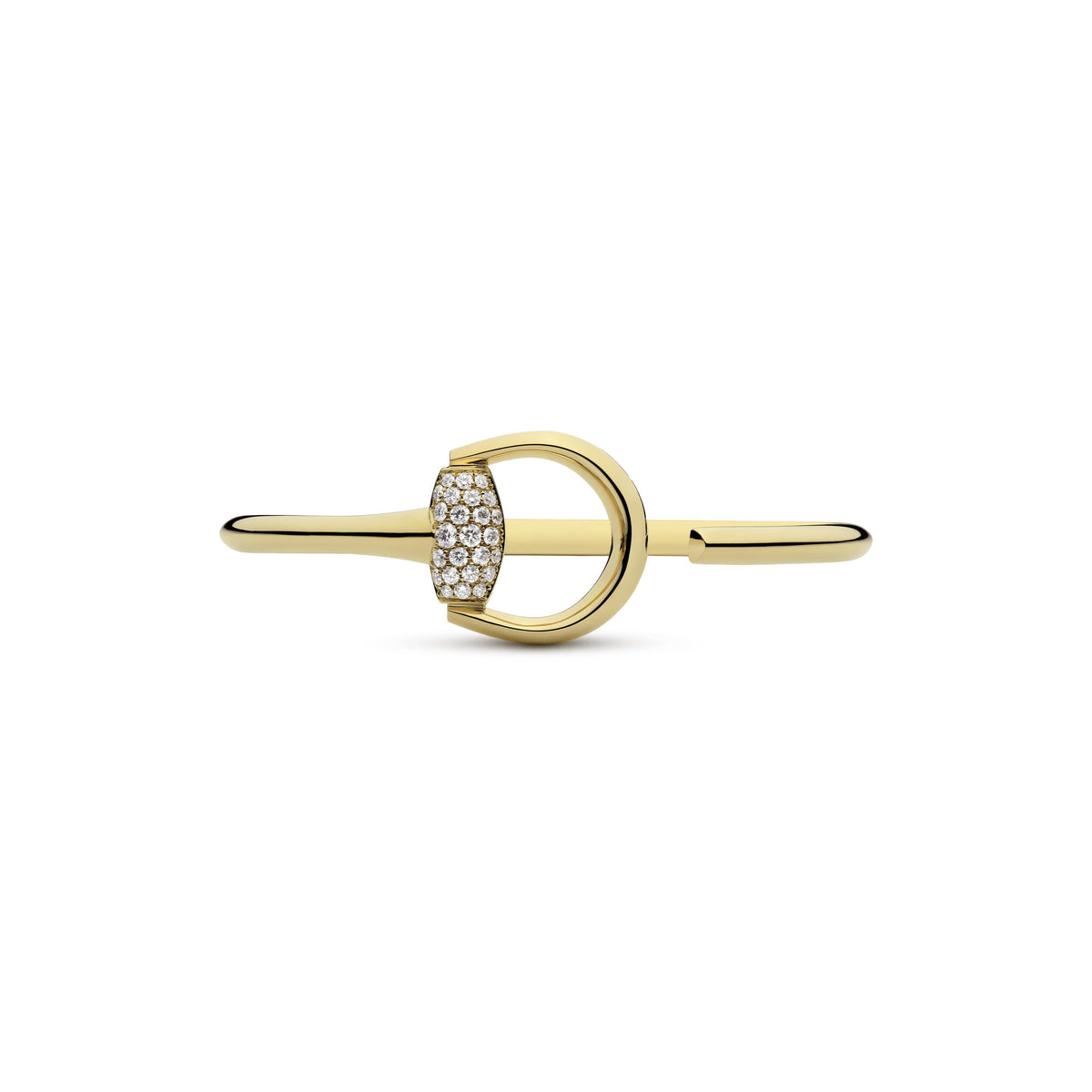 GUCCI 18KY HORSEBIT DIAMOND BANGLE BRACELET