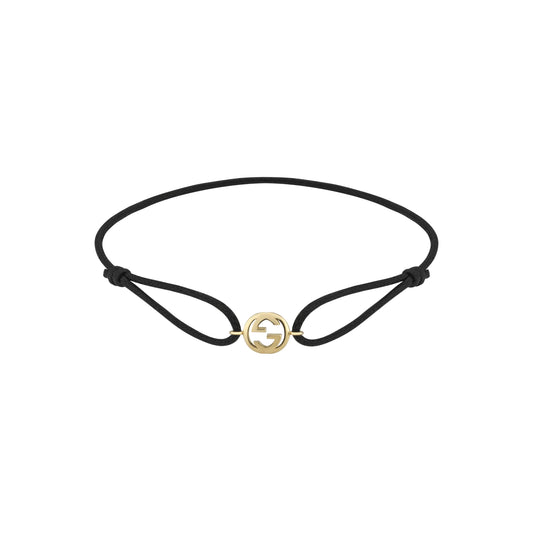 18KY GUCCI INTERLOCKING CORD BRACELET