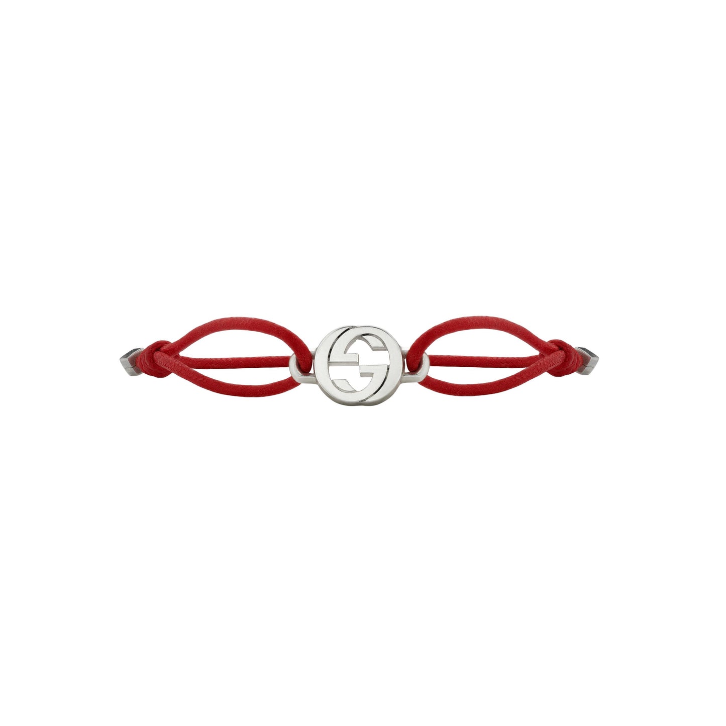 SS GUCCI INTERLOCKING RED CORD BRACELET