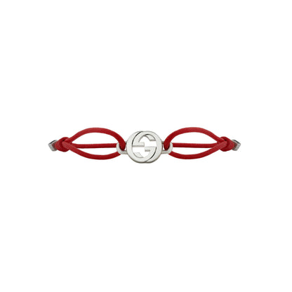 SS GUCCI INTERLOCKING RED CORD BRACELET