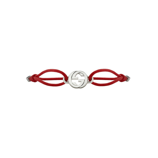 SS GUCCI INTERLOCKING RED CORD BRACELET
