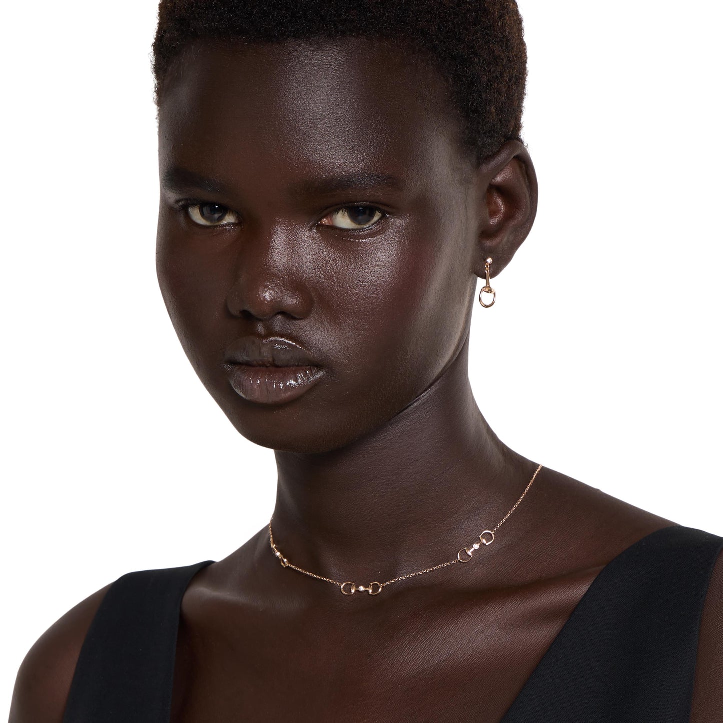 18KP HORSEBIT DIAMOND NECKLACE
