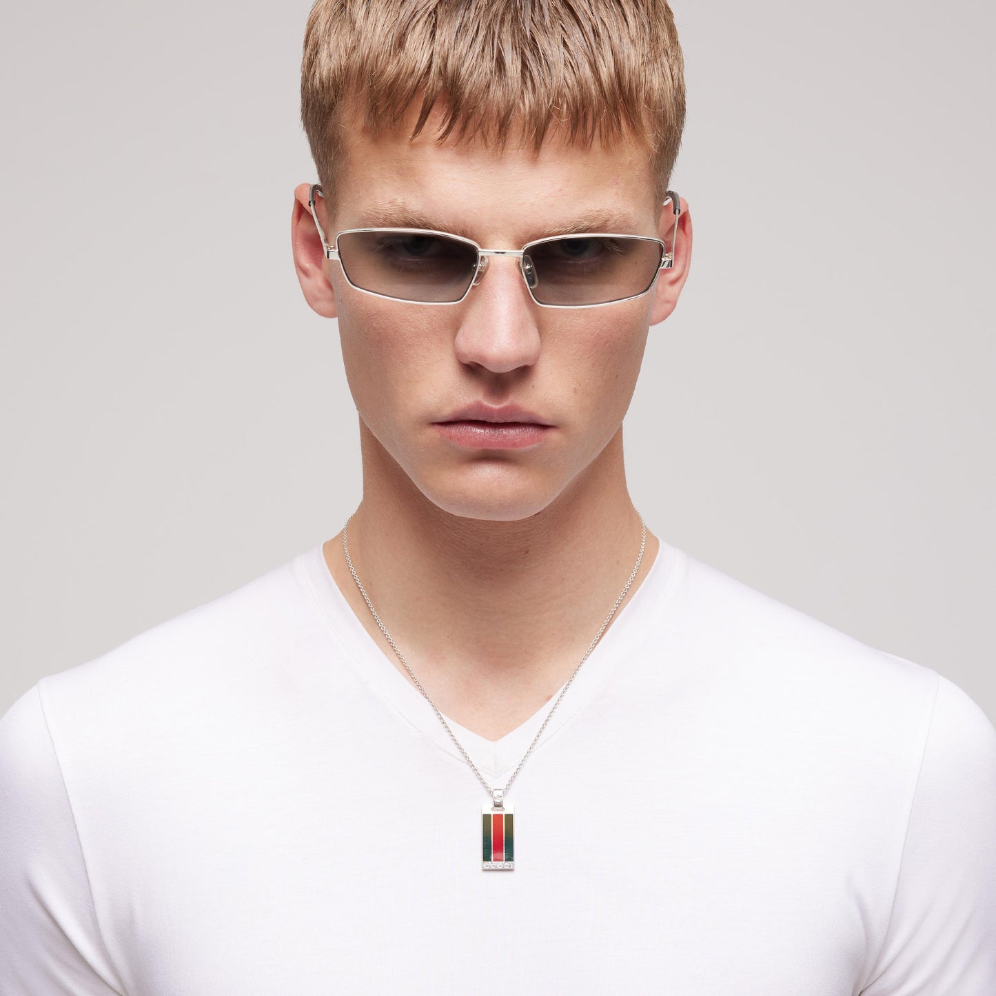 SS GUCCI WEB TAG NECKLACE