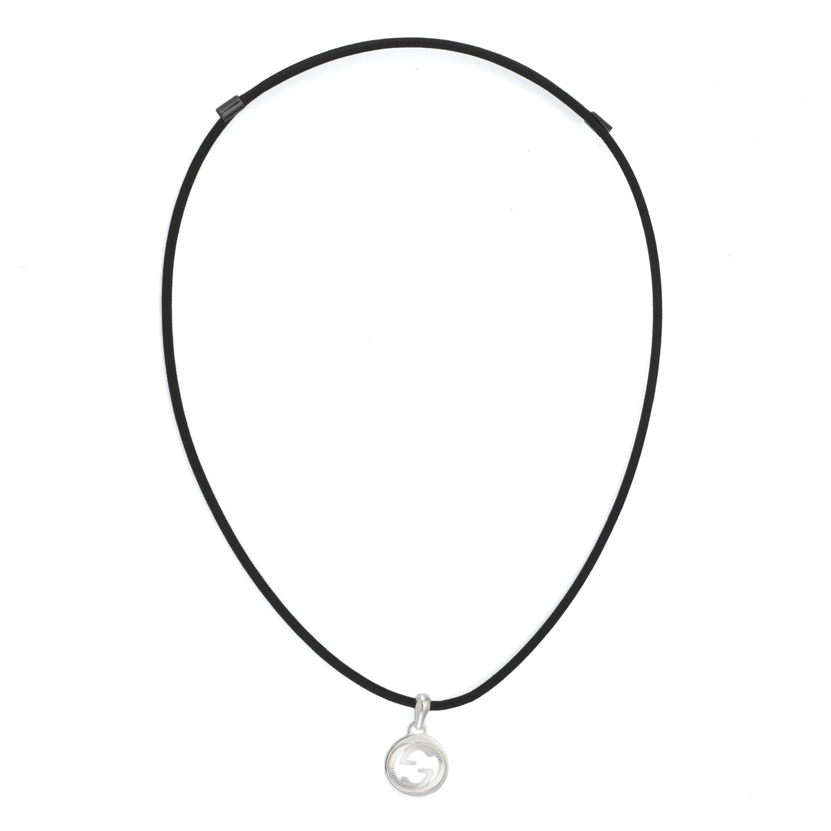 GUCCI INTERLOCKING SILVER CORD NECKLACE