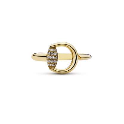 18KY HORSEBIT DIAMOND RING
