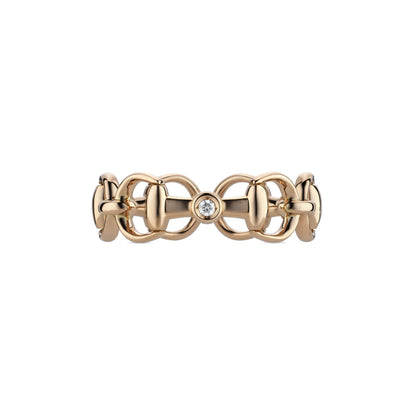 18KP HORSEBIT DIAMOND RING